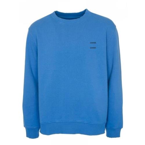 Samsøe Samsøe Casual Sweatshirt med Label Print Blue, Herr