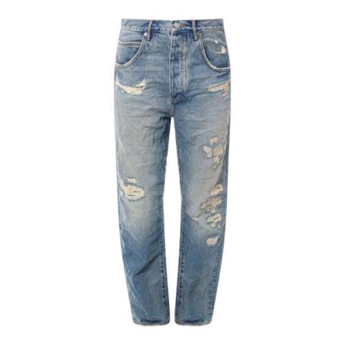 Purple Brand Blå Baggy Fit Jeans Blue, Herr