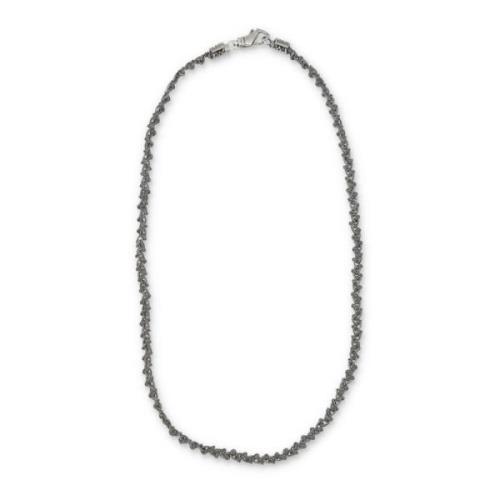 Emanuele Bicocchi Silver Rope Chain Halsband för Män Gray, Herr