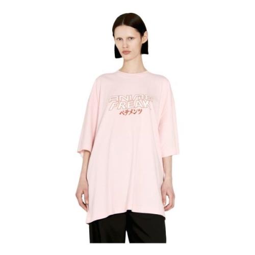 Vetements Anime Freak Bomull Jersey T-shirt Pink, Dam