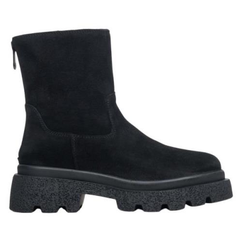 Estro Svarta Velour Ankelboots för Vintern Er00113908 Black, Dam