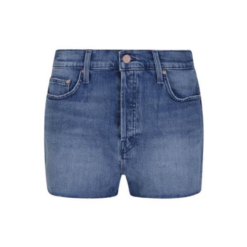 Mother Denim Shorts Knappstängning Blue, Dam