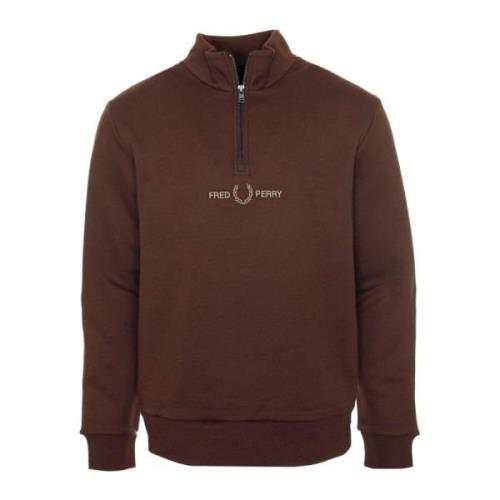 Fred Perry Stiligt Sweatshirt med Ståkrage Brown, Herr