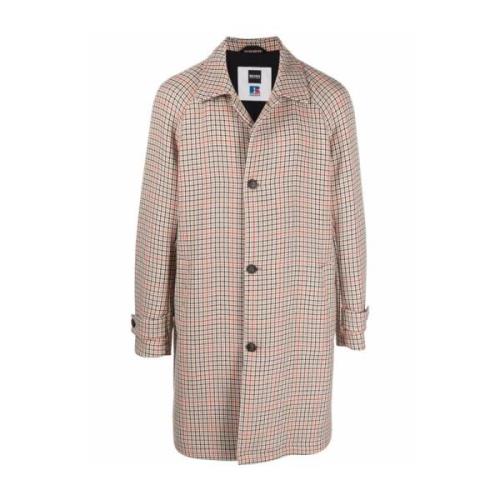 Hugo Boss Dejam Houndstooth Coat Button Closure Logo Multicolor, Herr