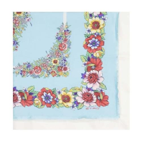 Etro Sidenscarf med blommönster Multicolor, Dam