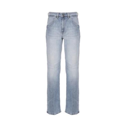 Dondup Blå Straight Jeans för Kvinnor Blue, Dam