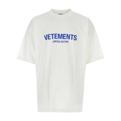 Vetements Klassisk Vit Bomull T-shirt White, Dam