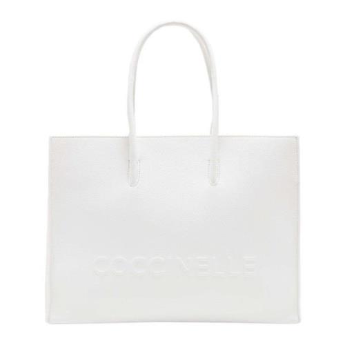 Coccinelle Maxi Logo Trendy Tote Väska White, Dam