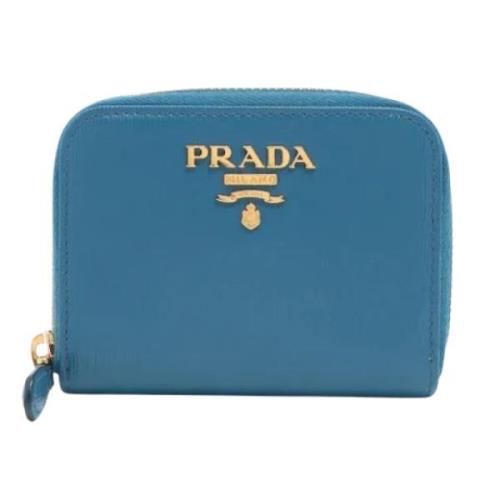 Prada Vintage Pre-owned Laeder plnbcker Blue, Dam