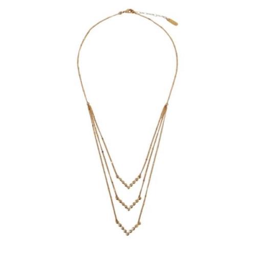 Malababa Elegant Triple Chain Gold Pendant Yellow, Dam