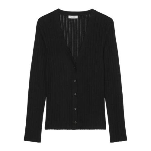 Marc O'Polo Pointelle cardigan regular Black, Dam