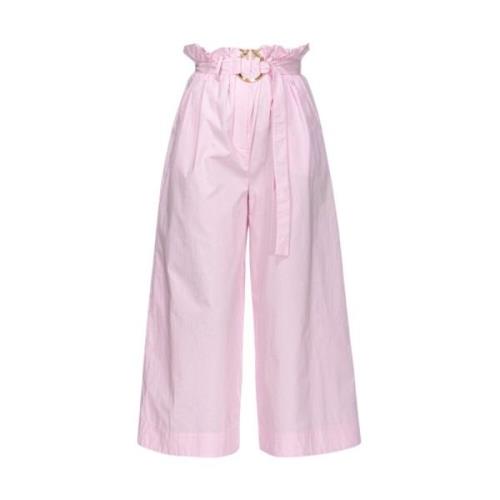 Pinko Vida Ben Poplin Poseidone Byxor Rosa Pink, Dam