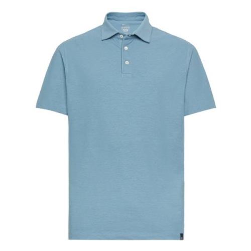 Boggi Milano Regular Fit Pikétröja i bomull Crêpe Jersey Blue, Herr