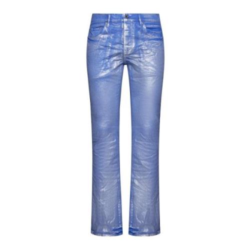 Purple Brand Målningsstänk Slim Fit Jeans Blue, Herr