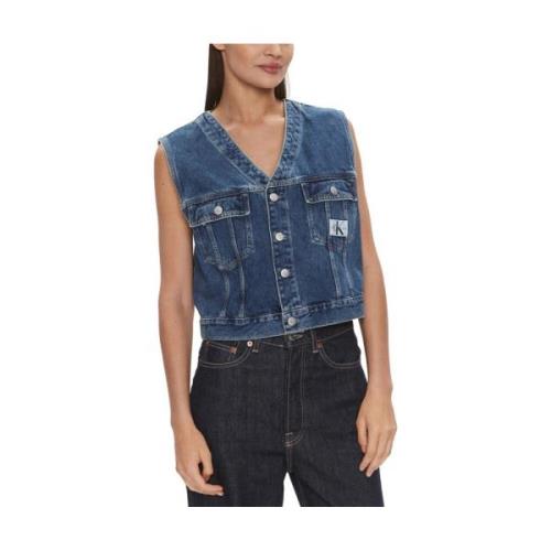 Calvin Klein Denim Jackor Blue, Dam