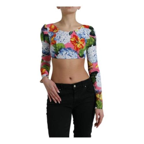 Dolce & Gabbana Blommig Crop Top Multicolor, Dam