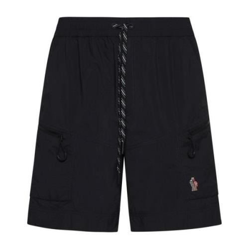 Moncler Svarta Reflexshorts med Fickor Black, Herr