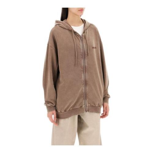 Rotate Birger Christensen Broderad Oversized Sweatshirt Brown, Dam