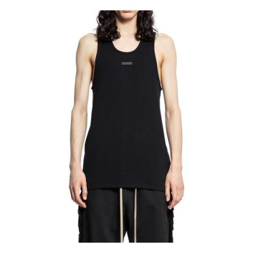 Fear Of God Räfflad Tank Top Svart Scoop Neck Black, Herr