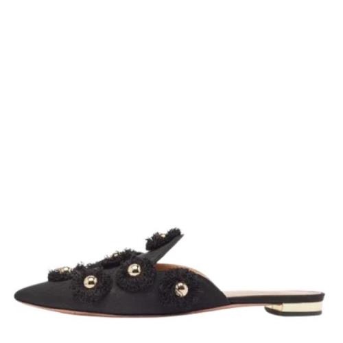 Aquazzura Pre-owned Pre-owned Canvas sandaler Black, Dam