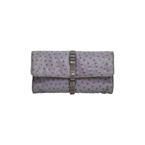 Bottega Veneta Vintage Pre-owned Laeder kuvertvskor Purple, Dam