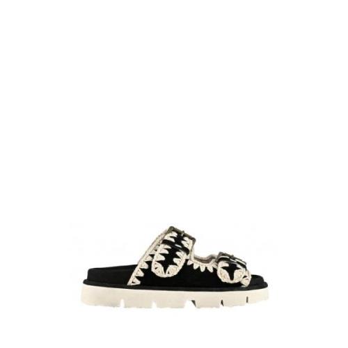 Mou Svarta Bio Spänne Sandaler Black, Dam