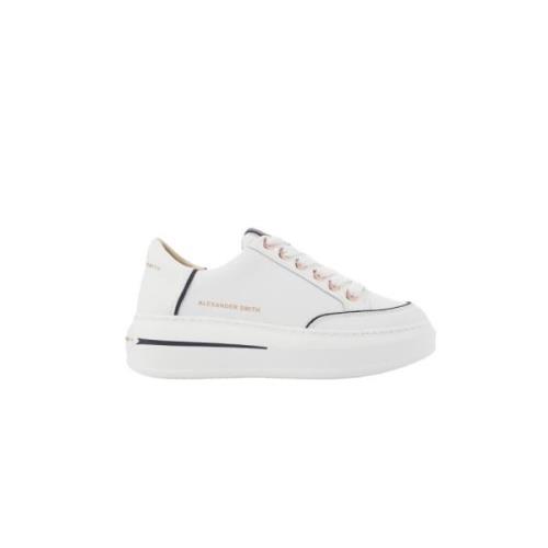 Alexander Smith Lancaster Woman White Black Sneakers White, Dam