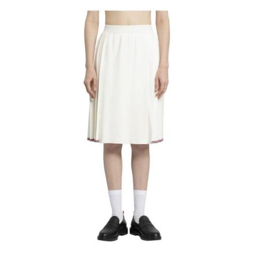 Thom Browne Vit Plisserad Omlottkjol White, Dam