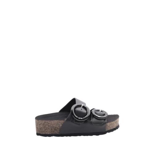 Frau Svarta Låga Klack Sandaler Black, Dam