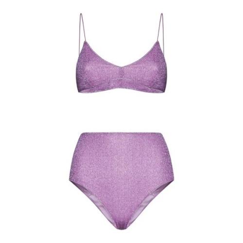 Oseree Lila Lurex Bikini Set Purple, Dam