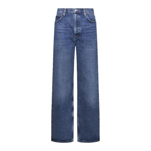 Agolde Lågt Hängande Baggy Jeans Blue, Dam