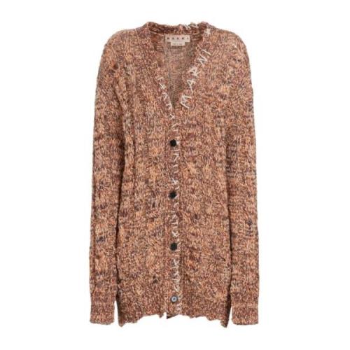 Marni Oversized Cardigan Rostbrun Multicolor, Dam