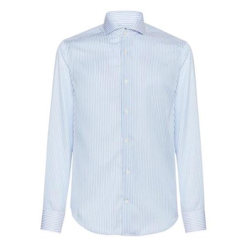 Boggi Milano Ultimate NON Iron Slim Fit Bomull Dobby Skjorta Blue, Her...