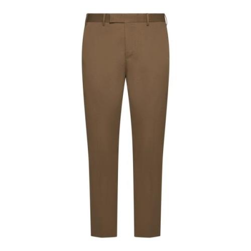 PT Torino Brun Slim-Fit Cropped Chinos Brown, Herr