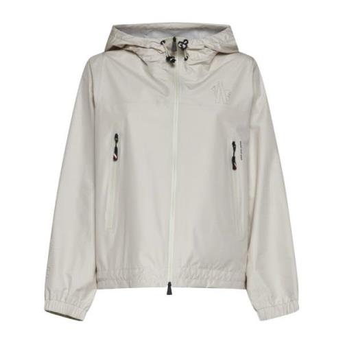 Moncler Vit Grenoble Kappa med Dragsko Huva White, Dam