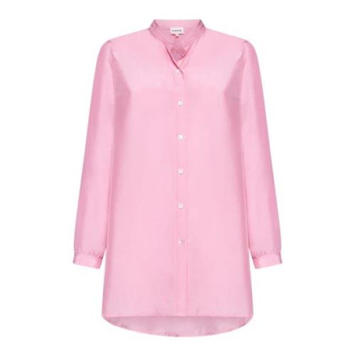 P.a.r.o.s.h. Silkesklänning i Bubblegum Pink med Veck Pink, Dam