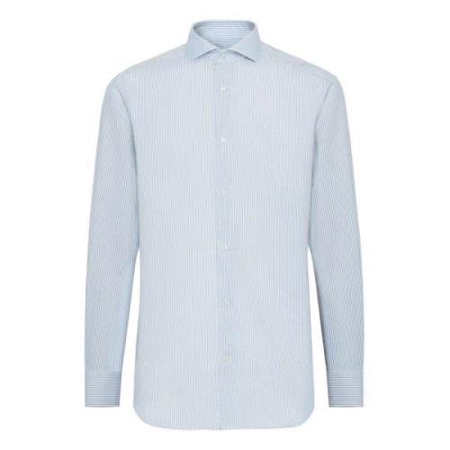 Boggi Milano Ultimate NON Iron Slim Fit Bomull Dobby Skjorta Blue, Her...