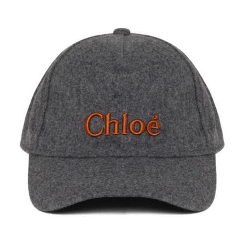 Chloé Grå Logo Broderad Keps Gray, Unisex