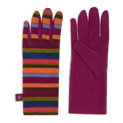 Gallo Randig Fuchsia Fleece Handskar Multicolor, Dam