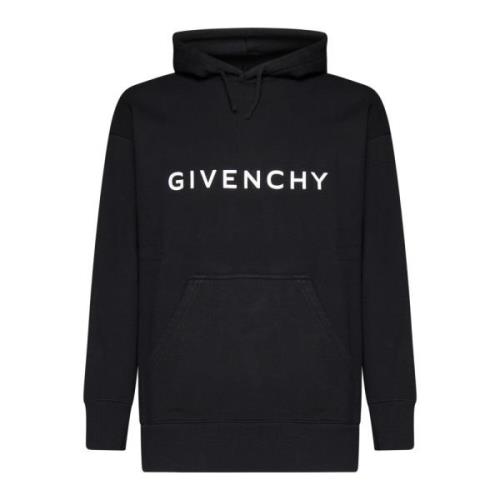 Givenchy Svart Slim Fit Hoodie Sweaters Black, Herr