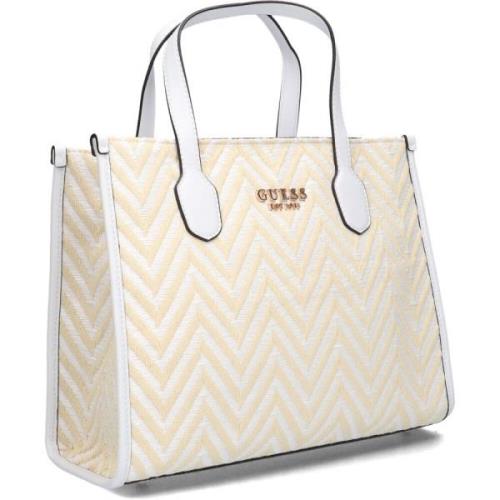 Guess Silvana 2 Fack Tote Väska White, Dam