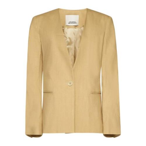 Isabel Marant Twill Weave Buttoned Jacket Yellow, Dam