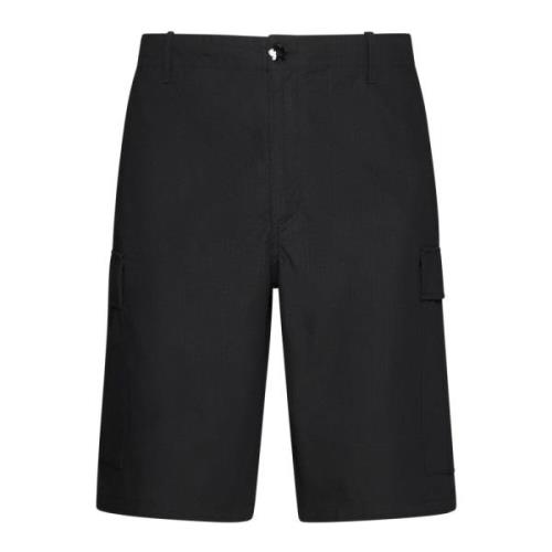 Kenzo Svarta Cargo Shorts Ripstop Textur Black, Herr