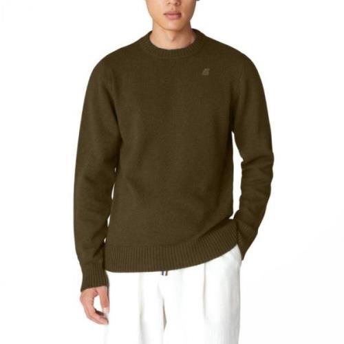 K-Way Brun Crewneck Stickad Tröja Brown, Herr