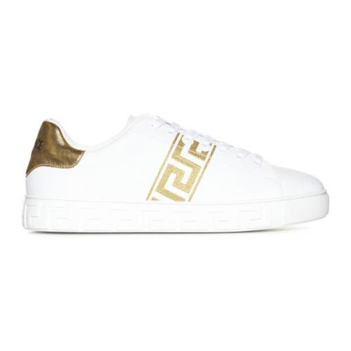 Versace Vita Guld-ton Sneakers med Greca Motif White, Herr