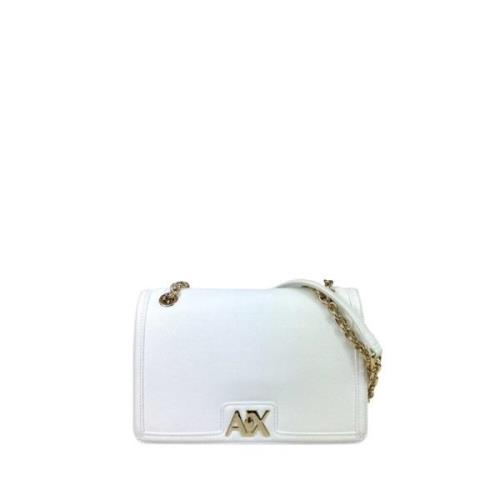 Armani Exchange Vit Axelväska Elegant Praktisk White, Dam