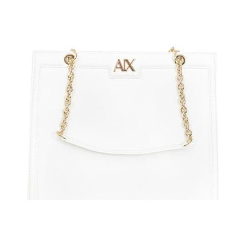 Armani Exchange Vit Shopper Väska White, Dam