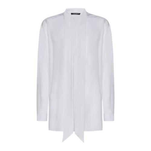 Dolce & Gabbana Silk Crepe de Chine Scarf Skjorta White, Herr