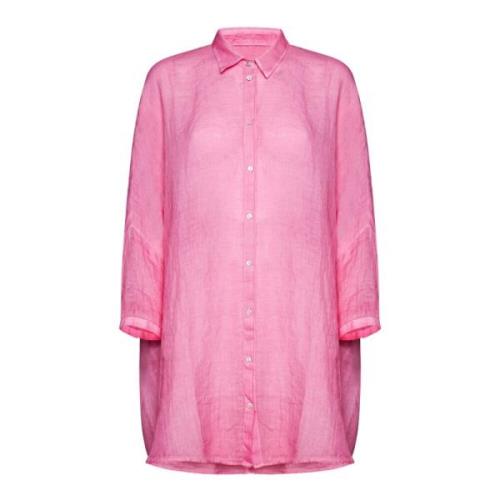 120% Lino Stiliga Skjortor Pink, Dam