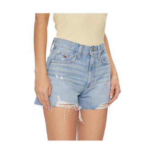 Tommy Jeans Mörkblå Denim Shorts Blue, Dam